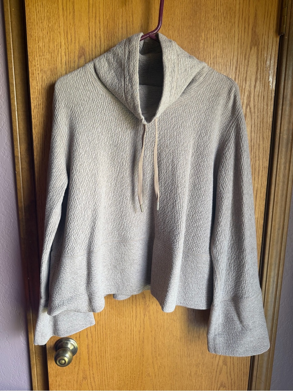 Cozy Textured Knit cowl Hoodie in Light Taupe - lululemon